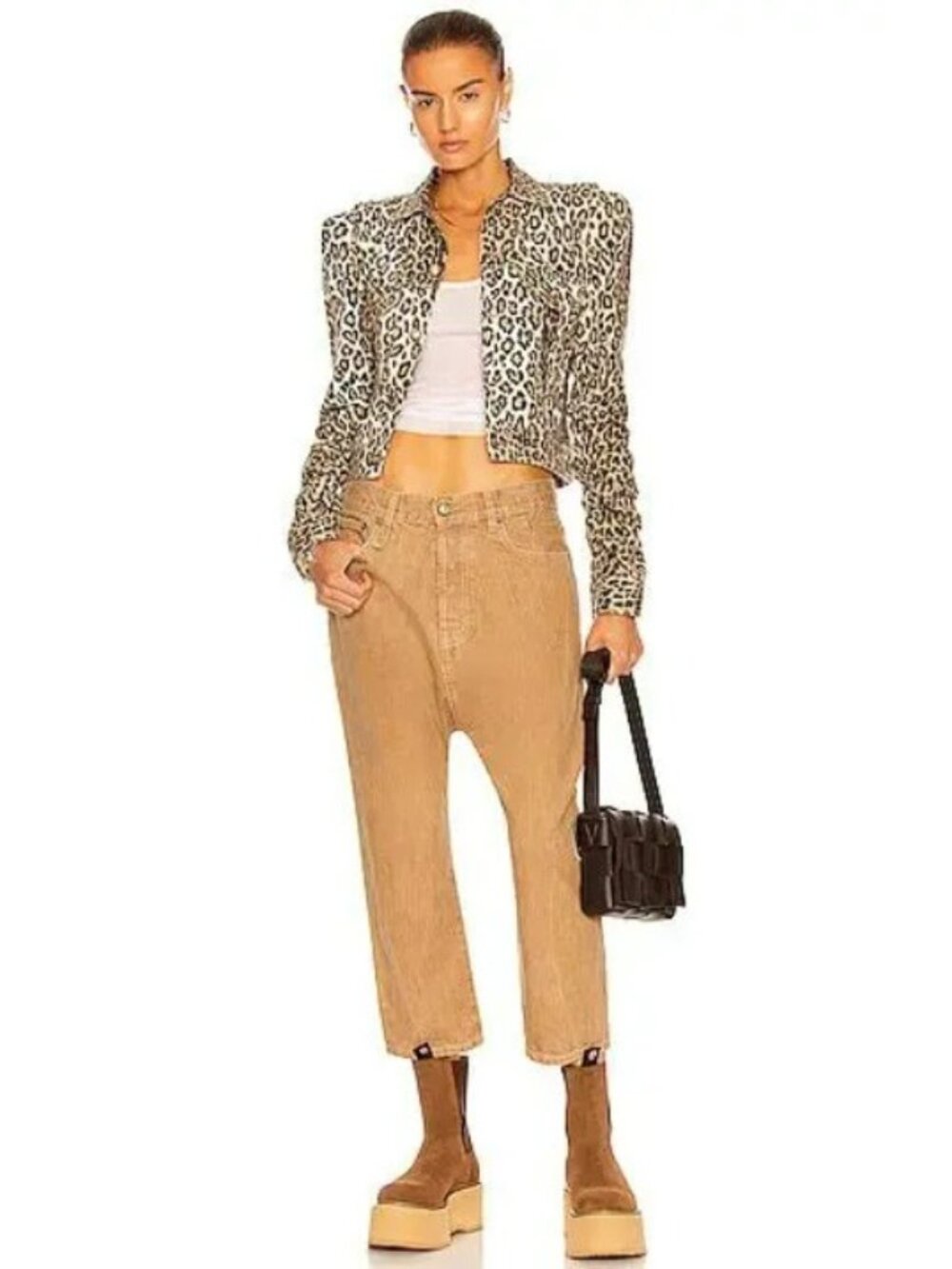 R13 Kurtis Khaki Japanese Fabric Tailored Drop Denim Jeans, Size 26